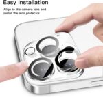 JETech Protetor de Lente para iPhone 14 Pro/Pro Max: vidro 9H HD, proteção contra riscos e instalação fácil. - Imagem 4