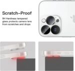 JETech Protetor de Lente para iPhone 14 Pro/Pro Max: vidro 9H HD, proteção contra riscos e instalação fácil. - Imagem 7