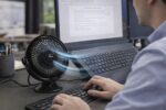 Ventilador De Mesa Portátil Premium 15 x 19 x 10 Cm Usb Ideal para uso em Mesas de trabalho, Estudos, Escritórios, Quartos e Diversos Ambientes - Preto - Imagem 5