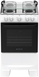 Fogão 4 Bocas Atlas Coliseum Plus com mesa inox, forno limpa fácil de 48L e vidro duplo para sua cozinha. - Imagem 2