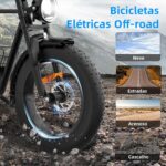 BEMMY Bicicleta Elétrica 1000W: pneus 20x4, bateria 48V e até 50 km/h para mais potência e autonomia. - Imagem 5