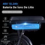 BEMMY Bicicleta Elétrica 1000W: pneus 20x4, bateria 48V e até 50 km/h para mais potência e autonomia. - Imagem 7
