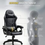 Cadeira Gamer DAZZ X-Rocker Preta: conforto ergonômico com almofadas lombar e cervical, ajuste de altura e encosto reclinável. - Imagem 4