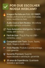 Webcam Premium Full HD 1080p com Microfone e Foco Automático para chamadas nítidas em home office e videochamadas - Imagem 4