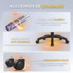 Cadeira Gamer DAZZ X-Rocker Preta: conforto ergonômico com almofadas lombar e cervical, ajuste de altura e encosto reclinável. - Imagem 7