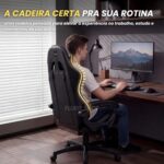Cadeira Gamer DAZZ X-Rocker Preta: conforto ergonômico com almofadas lombar e cervical, ajuste de altura e encosto reclinável. - Imagem 8