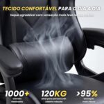 Cadeira Gamer DAZZ X-Rocker Preta: conforto ergonômico com almofadas lombar e cervical, ajuste de altura e encosto reclinável. - Imagem 9