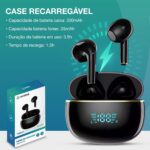 Fone Bluetooth 5.4 com cancelamento de ruído, 16h de bateria e controle touch para áudio nítido em qualquer celular. - Imagem 5