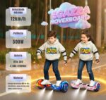 Egazza K5 Hoverboard Cosmos Roxo com autoequilíbrio, Bluetooth e luzes LED para diversão e compra segura em qualquer idade - Imagem 6
