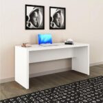 Mesa Escrivaninha Tecno Mobili Branco: 163 cm de espaço e acabamento BP para um escritório prático e funcional - Imagem 5