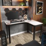 Mesa Gamer em L de 120cm: mais espaço, conforto e estilo moderno para seu home office ou setup gamer. - Imagem 6