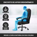 Cadeira Executiva Reclinável com apoio para pés: conforto ergonômico, giro 360° e suporte até 120 kg para seu escritório. - Imagem 6