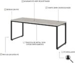 Mesa Kuadra Diretor 180x70x75cm: design industrial, amplo espaço e visual elegante para seu escritório. - Imagem 5