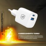 Gshield Carregador de Parede Universal 20W: recarga ultra rápida, GaN, USB-C + USB-A, compatível com iPhones e Anatel. - Imagem 4