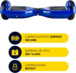 Hoverboard Skate Elétrico 6.5 Brinovar com Bluetooth, LED e bolsa, ideal para mobilidade e diversão com até 12 km/h - Imagem 3