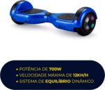 Hoverboard Skate Elétrico 6.5 Brinovar com Bluetooth, LED e bolsa, ideal para mobilidade e diversão com até 12 km/h - Imagem 5