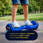 Hoverboard Skate Elétrico 6.5 Brinovar com Bluetooth, LED e bolsa, ideal para mobilidade e diversão com até 12 km/h - Imagem 8
