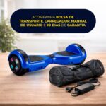 Hoverboard Skate Elétrico 6.5 Brinovar com Bluetooth, LED e bolsa, ideal para mobilidade e diversão com até 12 km/h - Imagem 9