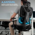 Cadeira ergonômica com apoio lombar e mesh respirável para escritório e home office, suporta até 200 kg - Imagem 3