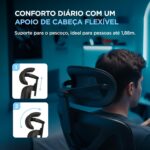 Cadeira ergonômica com apoio lombar e mesh respirável para escritório e home office, suporta até 200 kg - Imagem 5