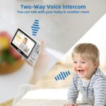 TakTark Babá Eletrônica com Câmera 4.3, áudio bidirecional, visão noturna e monitoramento seguro sem Wi-Fi - Imagem 3