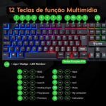 Teclado Gamer RGB MTS ABNT2 com Anti-Ghosting e 12 atalhos multimídia para jogos e digitação precisa - Imagem 5