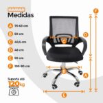 Cadeira de Escritório Oficial Begonia Tela Mesh: conforto ergonômico, ajuste de altura e mobilidade para seu home office. - Imagem 2