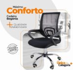 Cadeira de Escritório Oficial Begonia Tela Mesh: conforto ergonômico, ajuste de altura e mobilidade para seu home office. - Imagem 5