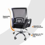 Cadeira de Escritório Oficial Begonia Tela Mesh: conforto ergonômico, ajuste de altura e mobilidade para seu home office. - Imagem 6