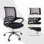 Cadeira de Escritório Oficial Begonia Tela Mesh: conforto ergonômico, ajuste de altura e mobilidade para seu home office. - Imagem 8