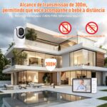Babá Eletrônica OLANENEM com tela IPS 7", visão noturna e alcance de 300m para monitorar seu bebê com segurança e privacidade - Imagem 3