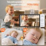 Babá Eletrônica OLANENEM com tela IPS 7", visão noturna e alcance de 300m para monitorar seu bebê com segurança e privacidade - Imagem 7