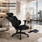 Cadeira Ergonômica Vmstark: conforto, ajuste lombar e apoio para pés, ideal para longas horas até 150kg - Imagem 5