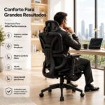 Cadeira Ergonômica Vmstark: conforto, ajuste lombar e apoio para pés, ideal para longas horas até 150kg - Imagem 8
