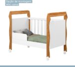 Berço Mini Cama 3 em 1 Soninho Tigus Baby Amadeirado em MDF com pintura UV, versatilidade e segurança para seu bebê. - Imagem 6
