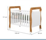Berço Mini Cama 3 em 1 Soninho Tigus Baby Amadeirado em MDF com pintura UV, versatilidade e segurança para seu bebê. - Imagem 8