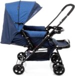 Cosco Kids Travel System Reverse Azul Rajado: alça reversível, 3 inclinações e conforto tipo berço para passeios seguros. - Imagem 8