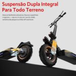 Patinete Elétrico para Adultos: 50 km de autonomia, até 50 km/h, pneus all-terrain e suspensão dupla para trilhas e cidade - Imagem 8