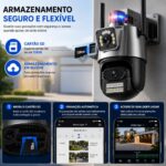 Câmera de Segurança Externa Dupla Wi-Fi 6MP: visão noturna, sirene e proteção IP66 para monitorar sua casa com segurança. - Imagem 5
