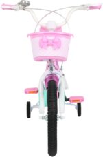 Bicicleta Infantil Unitoys Tiffany Rosa Aro 16 com rodinhas, cestinha e buzina: mais segurança e diversão para a criança - Imagem 4