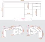 Mesa de Canto Escrivaninha em L Notavel com 2 Gavetas e 3 Portas, ideal para organizar seu escritório com praticidade. - Imagem 3