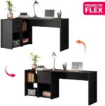 Mesa de Canto Escrivaninha em L Notavel com 2 Gavetas e 3 Portas, ideal para organizar seu escritório com praticidade. - Imagem 4