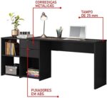 Mesa de Canto Escrivaninha em L Notavel com 2 Gavetas e 3 Portas, ideal para organizar seu escritório com praticidade. - Imagem 7