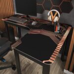 Mesa Gamer em L 120x90cm para computador e home office, com estrutura metálica e ótimo aproveitamento de espaço. - Imagem 7