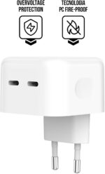 Gshield Carregador de Parede 35W Duplo Tipo C com Power Delivery: carga rápida e segura para iPhone e outros dispositivos. - Imagem 5