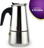 Cafeteira Italiana em Inox 450ml: café encorpado para 9 xícaras, prática, resistente e compatível com fogão a gás, elétrico e indução. - Imagem 3