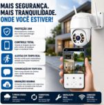 Câmera de Segurança Wi-Fi Externa A8 1080p PTZ 360° com visão noturna colorida e áudio bidirecional para proteção completa externa. - Imagem 4