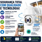 Câmera de Segurança Wi-Fi Externa A8 1080p PTZ 360° com visão noturna colorida e áudio bidirecional para proteção completa externa. - Imagem 5