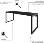 Mesa Presidente Yon 190x70x75cm com estilo industrial para valorizar seu espaço com elegância e presença - Imagem 4