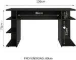 Mesa para Computador Escrivaninha Gamer 9409 Madesa: amplo espaço e tampo reforçado para trabalho e jogos. - Imagem 3